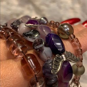 Matching Purple lavender bracelets bundle of 4